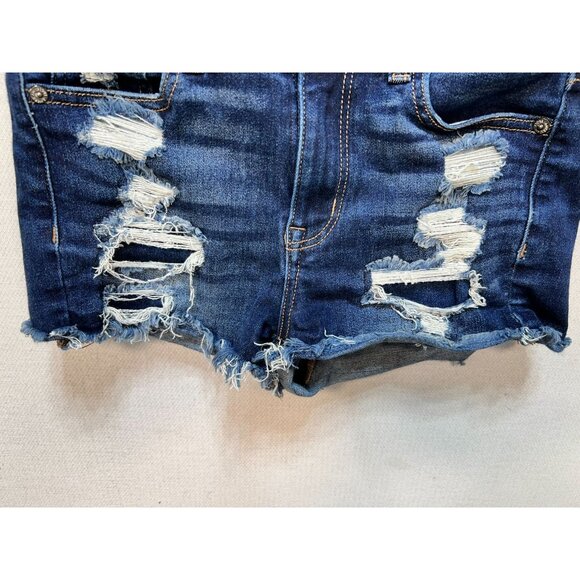 American Eagle Womens Distressed Denim Shorts Size 0 Blue Denim Casual Summer - Picture 5 of 11